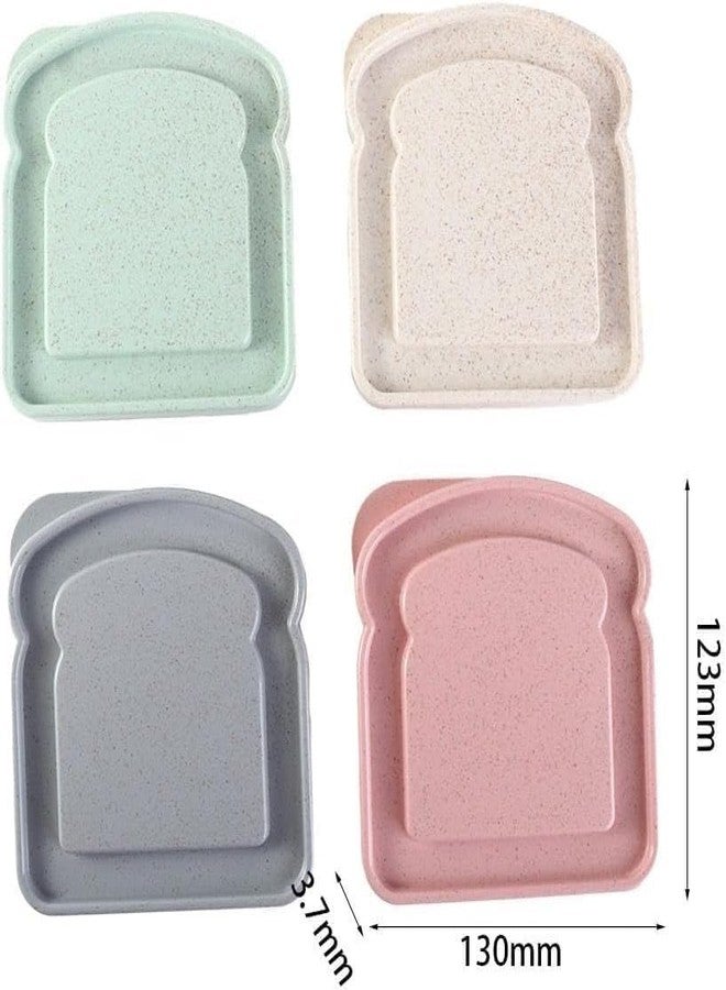 SelHeng Pink Sandwich Containers, Toast Shape Plastic Sandwich Box Food Storage Case with Lid, Sandwich Keeper Bread Container for Fruits, Snacks Family (5.12 * 4.84 * 1.46in) - Image 2